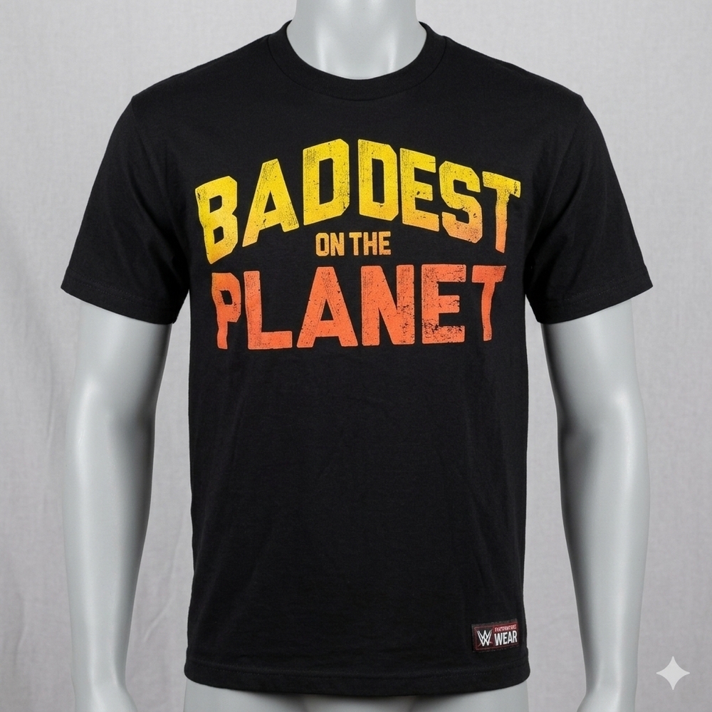 WWE Baddest on the Planet Black Short-Sleeve Graphic Tee Medium